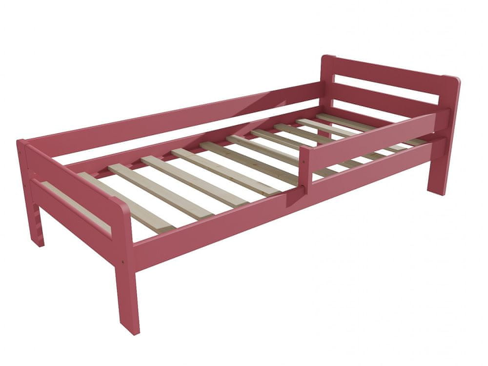 eoshop Detská posteľ so zábranou VMK002C KIDS (Rozmer: 90 x 170 cm, Farba dreva: farba ružová)